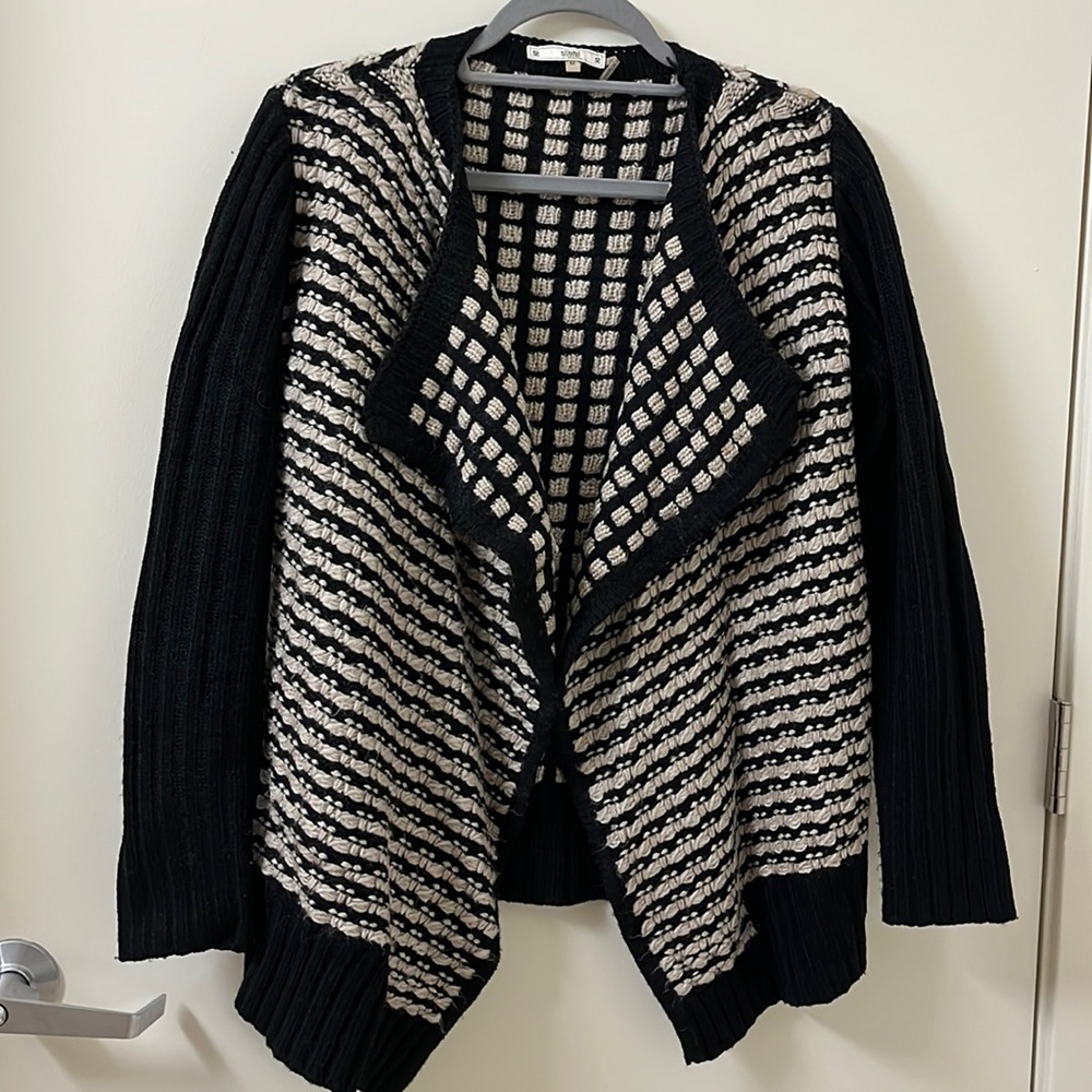 Black and Cream Cozy Cardigan